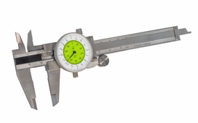 4" Fractional Inch Dial Pocket Caliper - 1/64" & .01 Grads