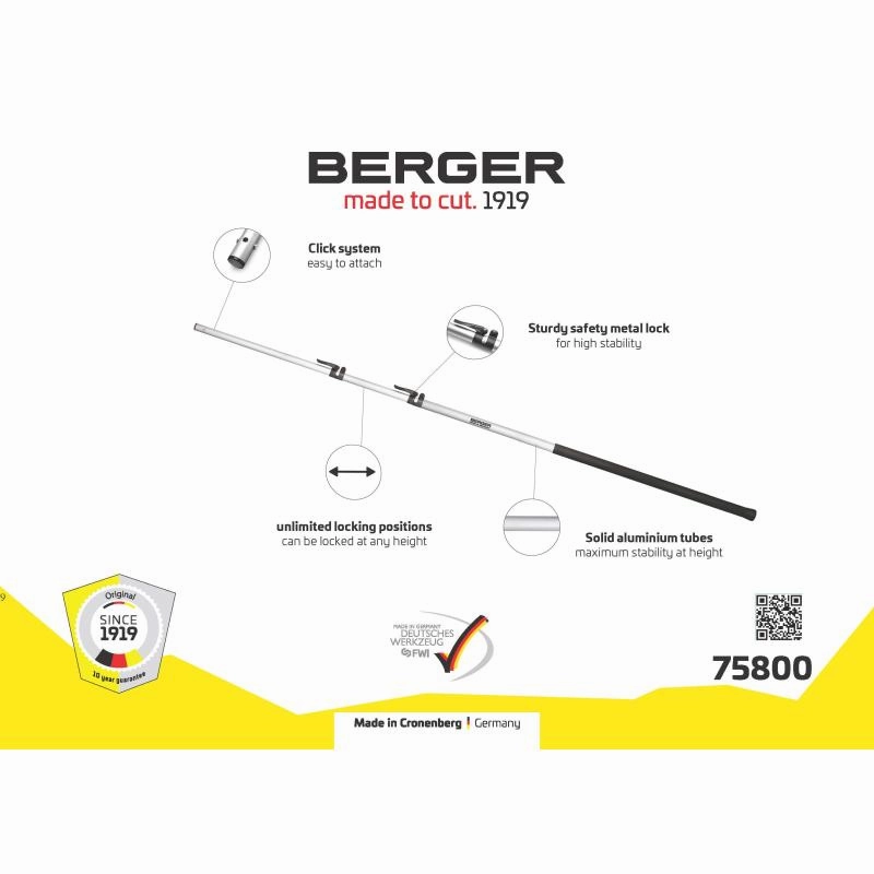 Berger 75800 ArboRapid Telescopic Pole, 3 Part, 5.7 - 15.2Ft