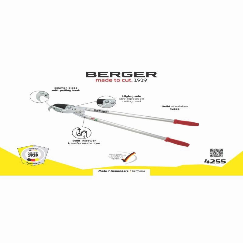 Berger Tools 4255 Anvil-System Lopping Shears with Replaceable Cutting Head, 33.5 Inch