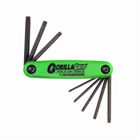 Bondhus 12632 Gorilla Grip Set of 8 T6 - T25 TORX Fold Up Tool