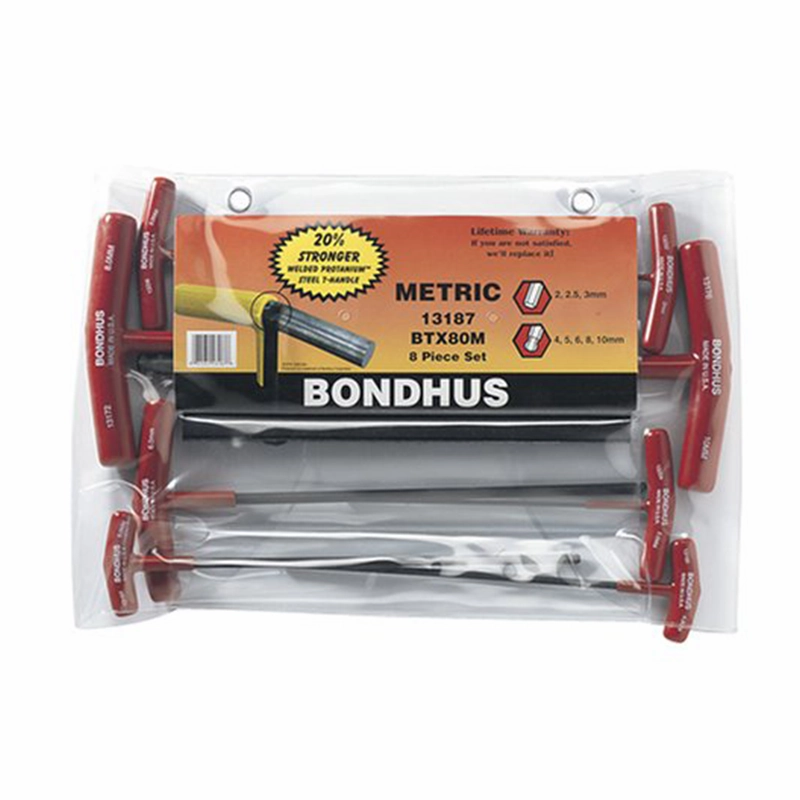 Bondhus 13187 Balldriver and Hex T-handles, 8 Piece