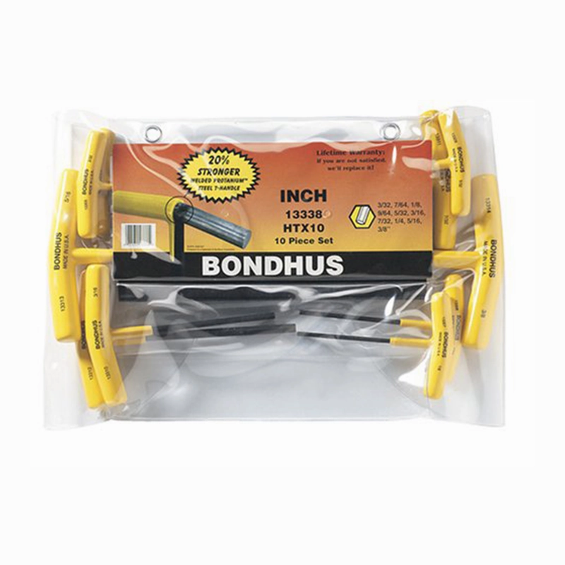 Bondhus 13338 Hex T-handle Set, 10 Piece