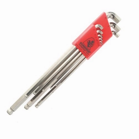 Bondhus 16799 9 Piece Stubby Ball End Tip Hex Key L-Wrench Set with BriteGuard Finish, Long Arm