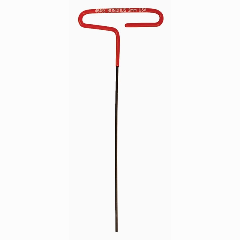 Bondhus 46452 2mm x 6" Hex Tip Cushion Grip Loop T-Handle with ProGuard Finish, 2 Piece