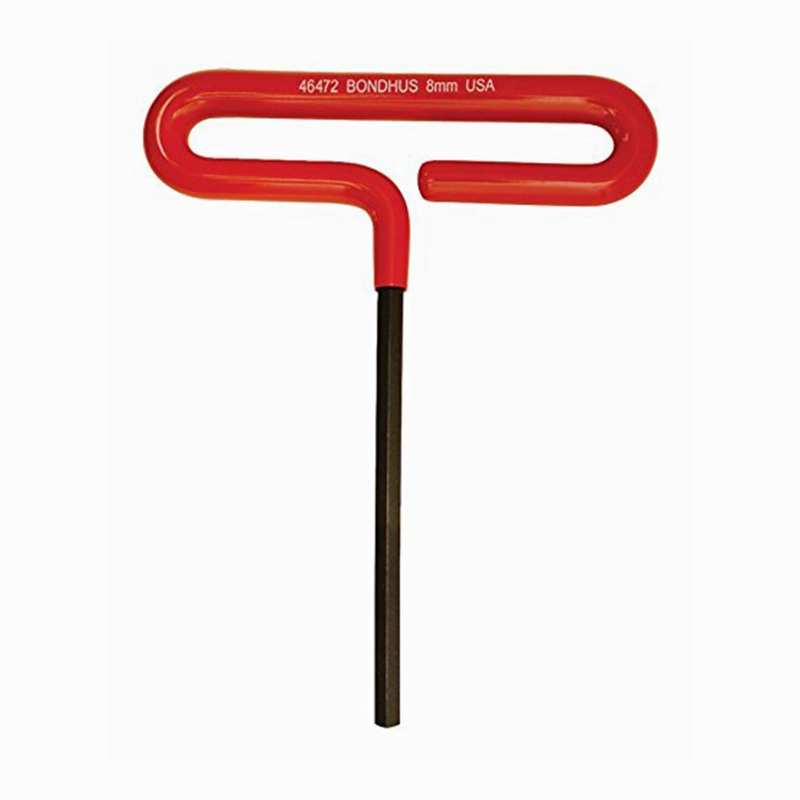 Bondhus 46572 8mm x 9" Hex Tip Cushion Grip Loop T-Handle with ProGuard Finish, 2 Piece