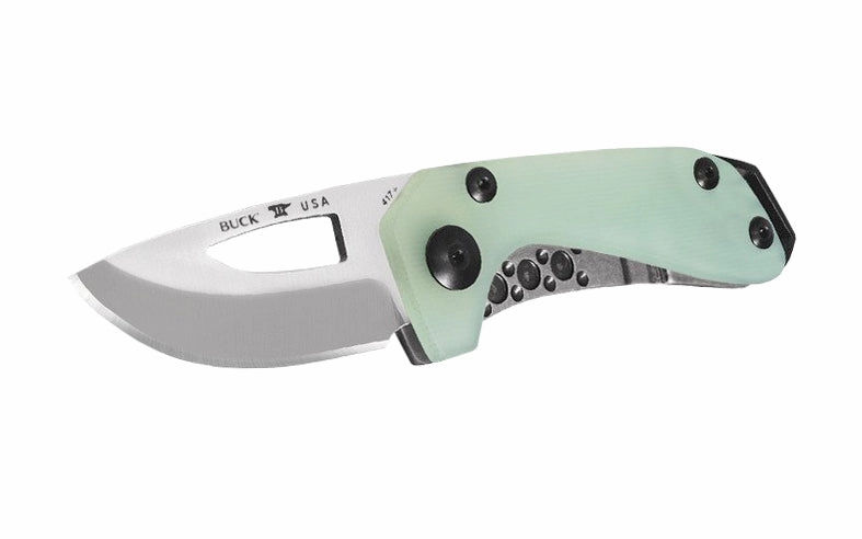 Buck Knives 417 Budgie Folding Knife with Green Natural G10 Handle