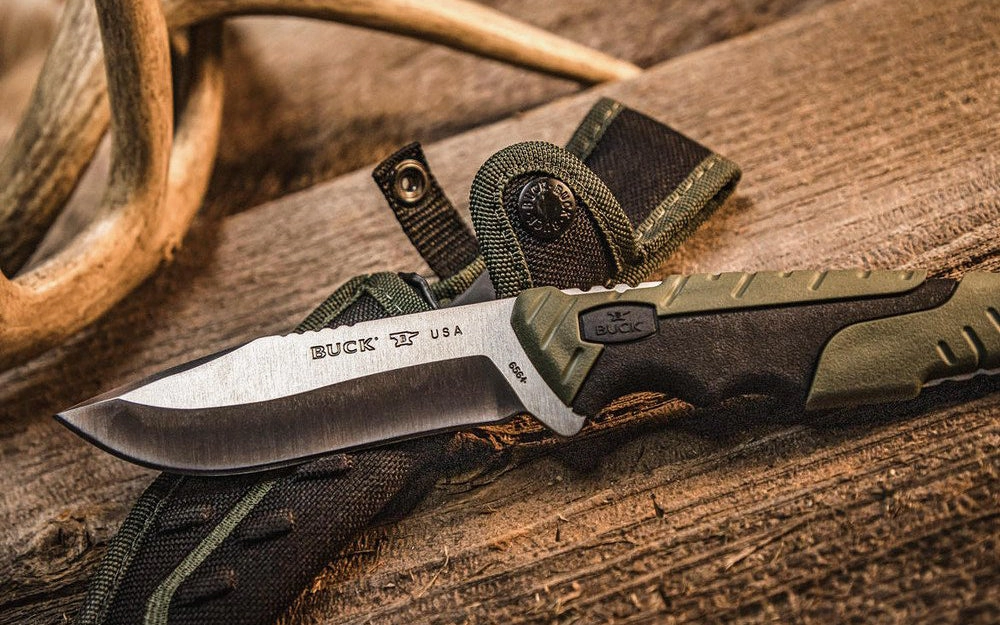 Buck Knives 656 Pursuit, Large Fixed Blade Knife - Green