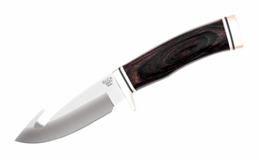 Buck Knives Zipper Knife & Sheath - Fixed Blade with Walnut Dymalux Handle