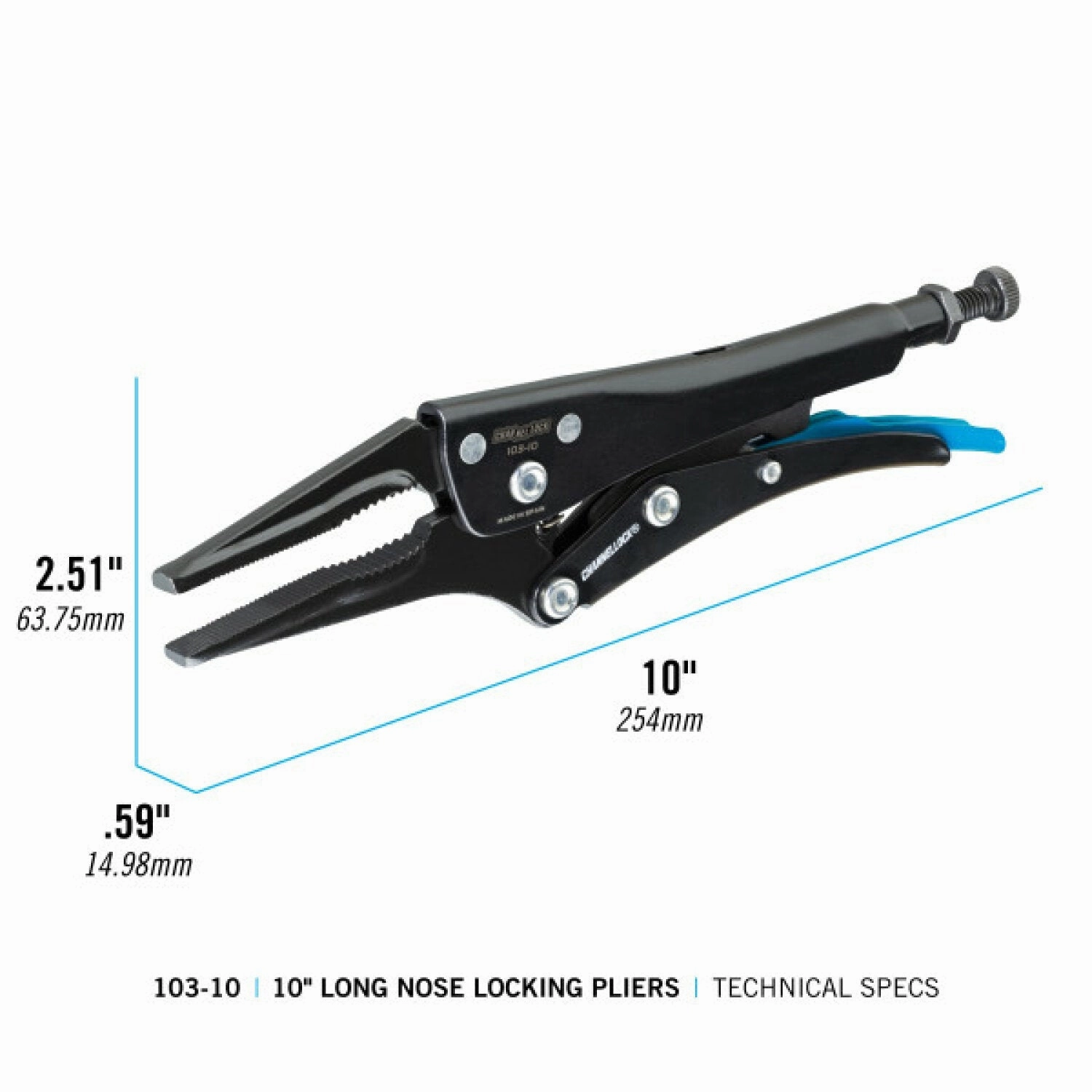 Channellock 103-10 10-Inch Combination Long Nose Locking Pliers