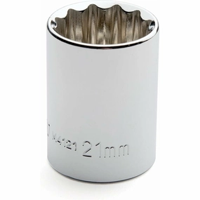 Cougar Pro M4121 1/2" Drive 12 Point Standard Metric Socket, 21 mm