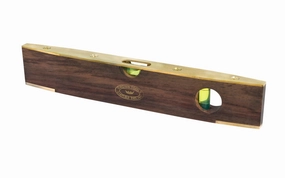 Crown Tools 9" Walnut & Brass Spirit Level