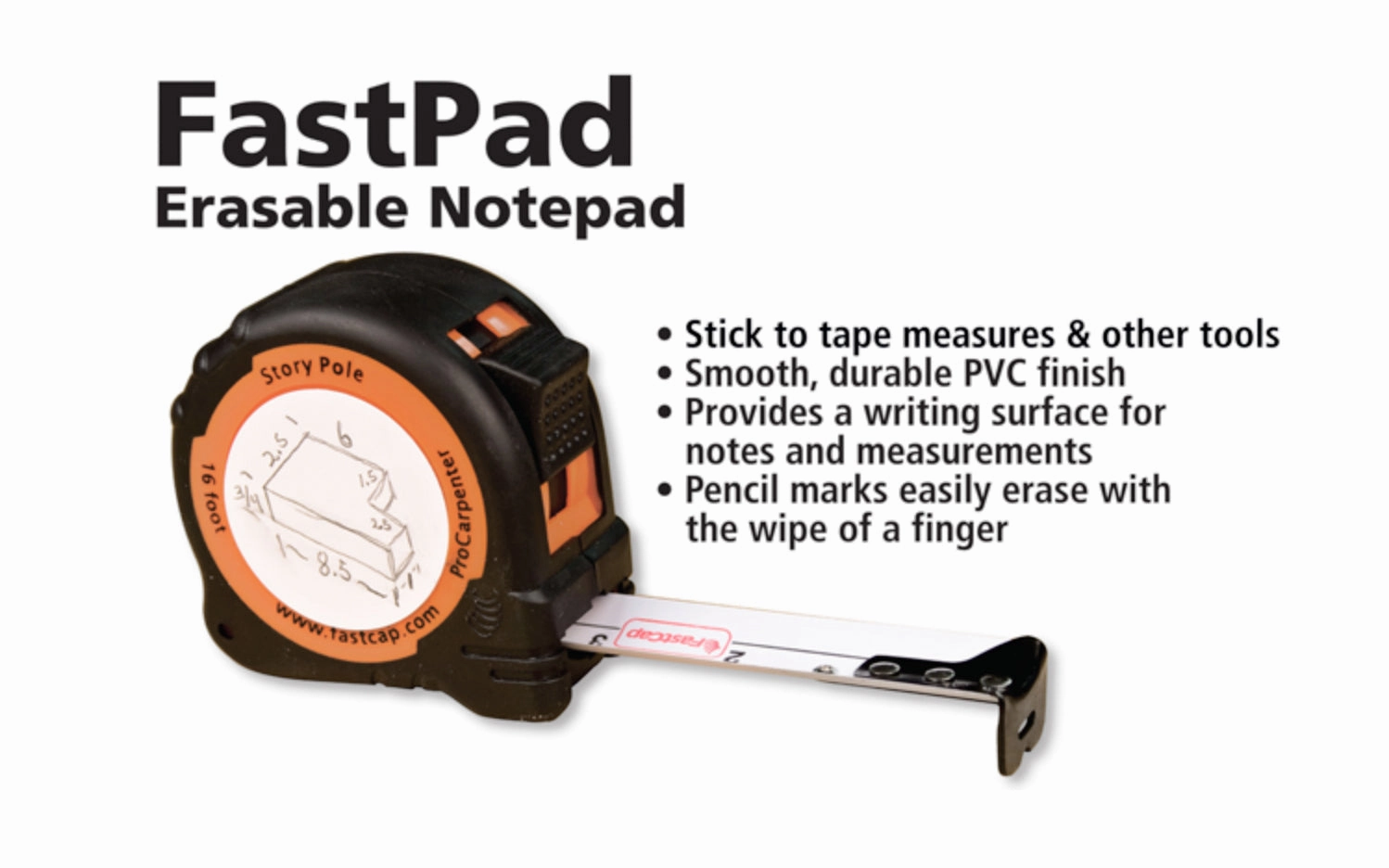 FastCap 2-1/4" White Erasable FastPads - 4 Pack