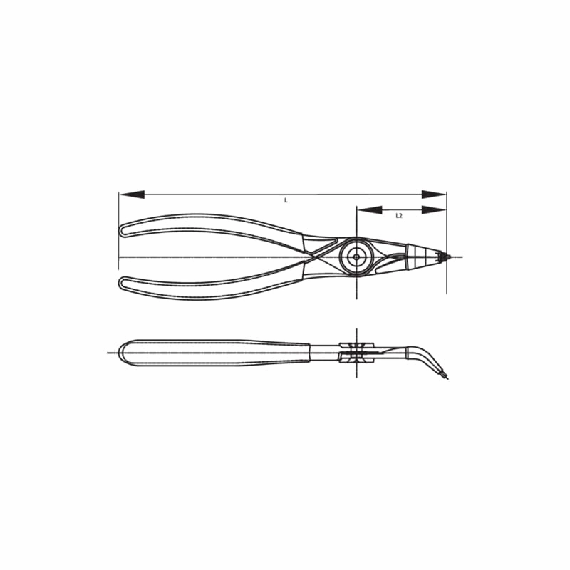 Gedore 2014963 Circlip Pliers For Internal Retaining Rings, Angled 45 Degrees