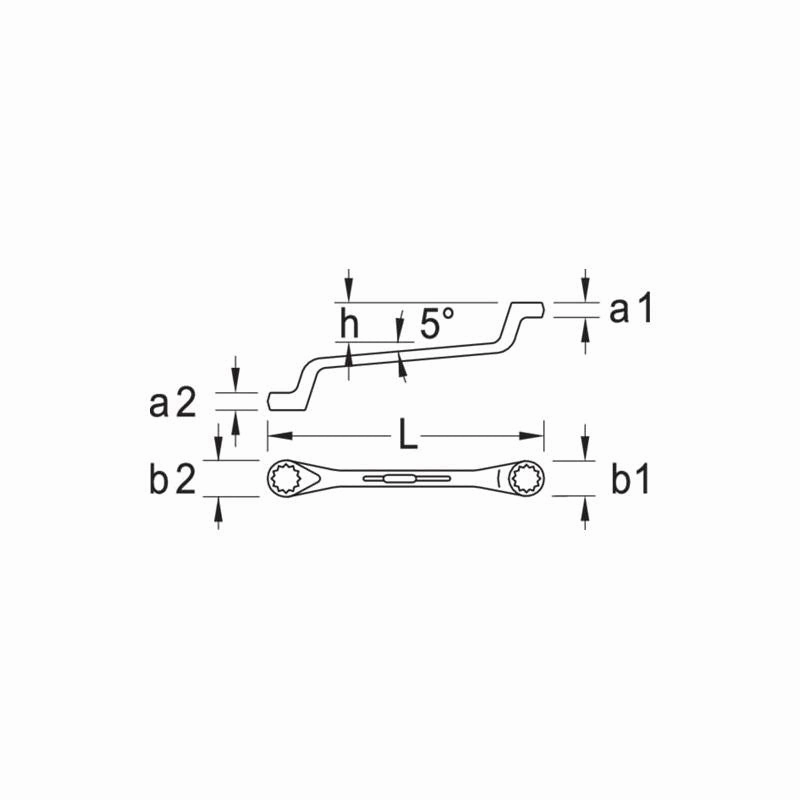 Gedore 6016830 Double ended ring spanner offset 13x15 mm