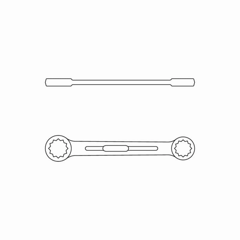 Gedore 6054760 4 Flat Ring Spanner 17x19 mm L.186 mm
