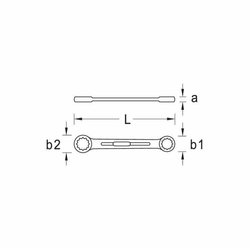 Gedore 6054760 4 Flat Ring Spanner 17x19 mm L.186 mm