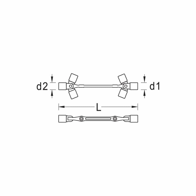 Gedore 6299870 Swivel head wrench double ended 16x17 mm