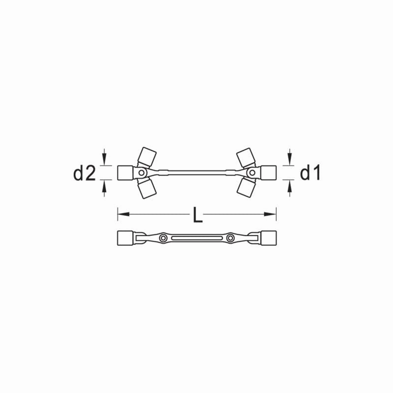 Gedore 6300390 Swivel Head Wrench Double Ended