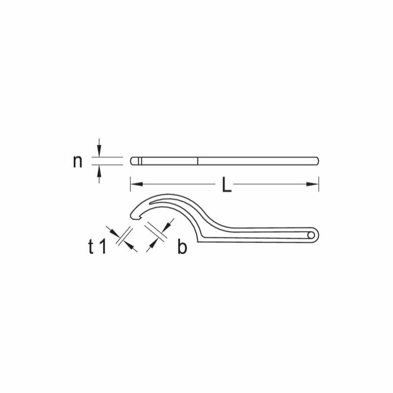 Gedore 6334530 Hook wrench with lug, 52-55 mm
