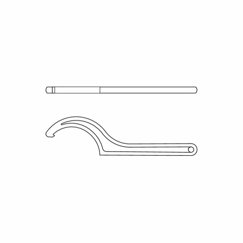 Gedore 6335340 Hook wrench with lug, 120-130 mm