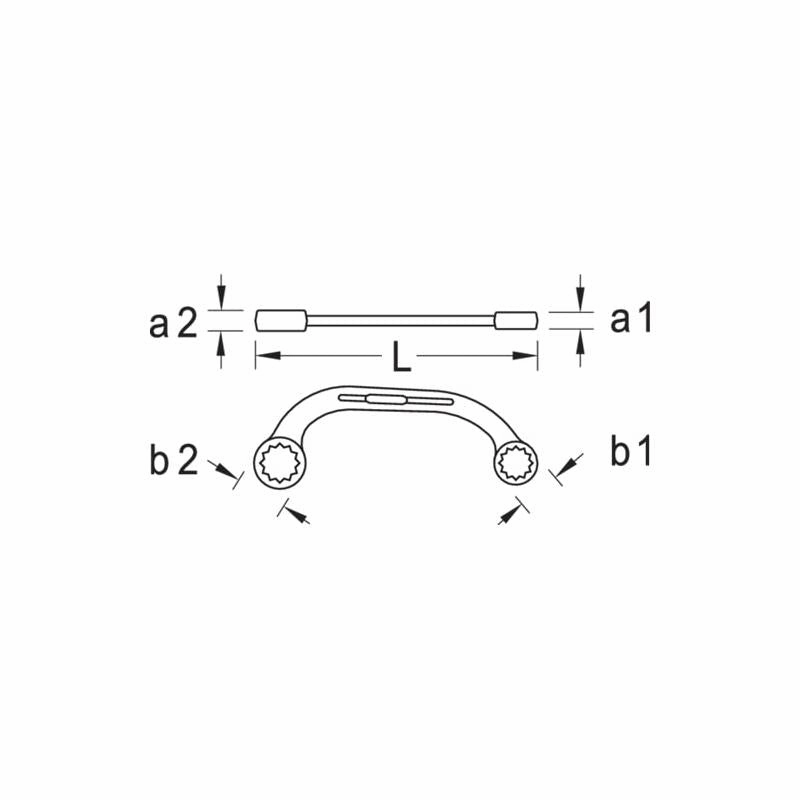 Gedore 6470550 Half-Moon Ring Spanner 19x22 mm