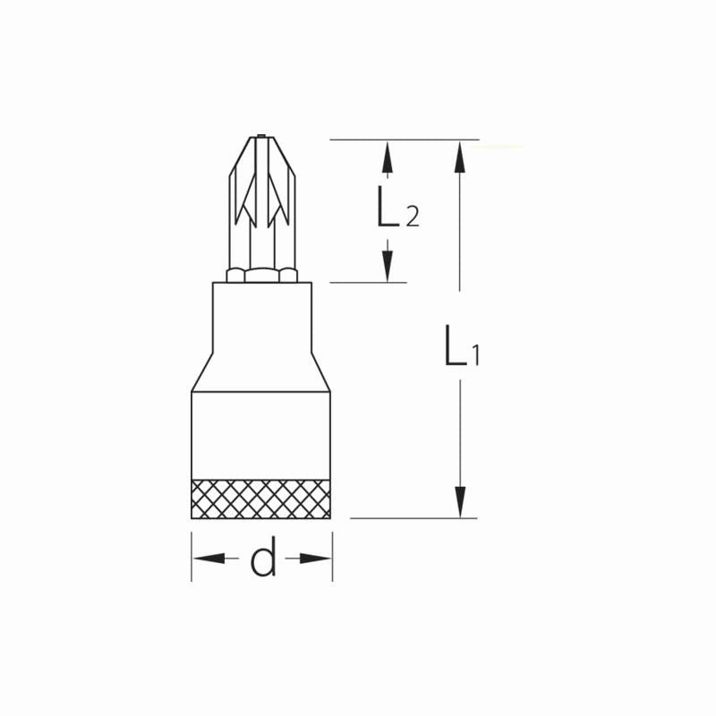 Gedore 6666880 Screwdriver Bit Socket 3/8 Inch PH 2