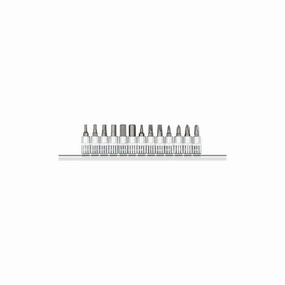 Gedore R48008013 Screwdr.Bit Sockets 1/4" Drive   Rail 13 Pcs