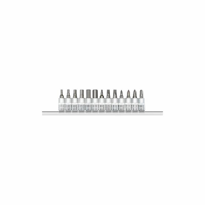 Gedore R48008013 Screwdr.Bit Sockets 1/4" Drive   Rail 13 Pcs
