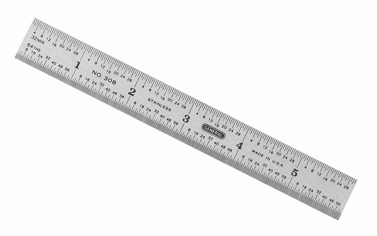 General Tools 6" Flexible Stainless Rule (32nds, 64ths)