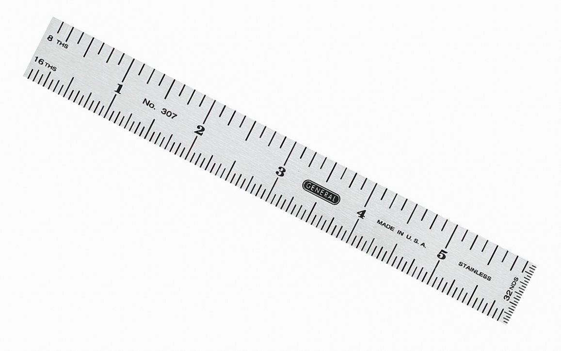 General Tools 6" Flexible Stainless Rule with End Grads (8ths, 16ths, 32nds)