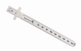 General Tools 6" Flexible Stainless Rule With Pocket Clip - Metric (mm, 0.5 mm)