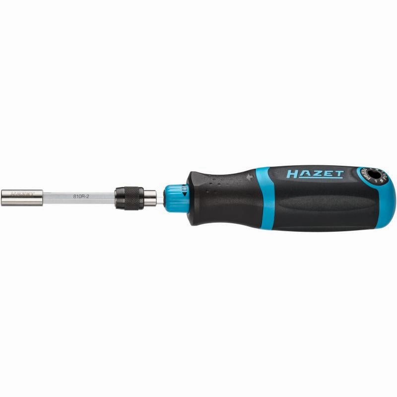 Hazet 810R-4 Ratcheting Bit Screwdriver, 1/4" Hex Drive, 250mm, 13 Pieces