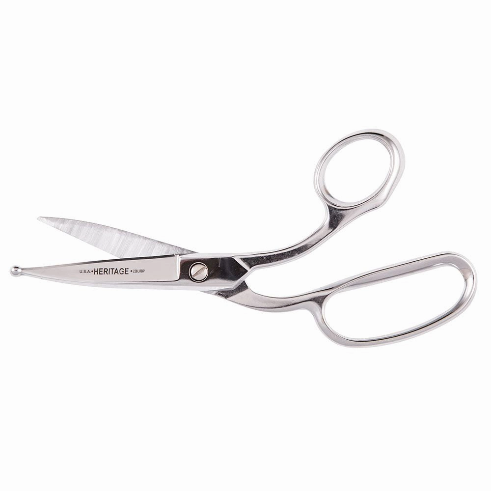 Heritage Cutlery 228LRBP 8'' Poultry Venting Shears Large Rings / Ball Tip