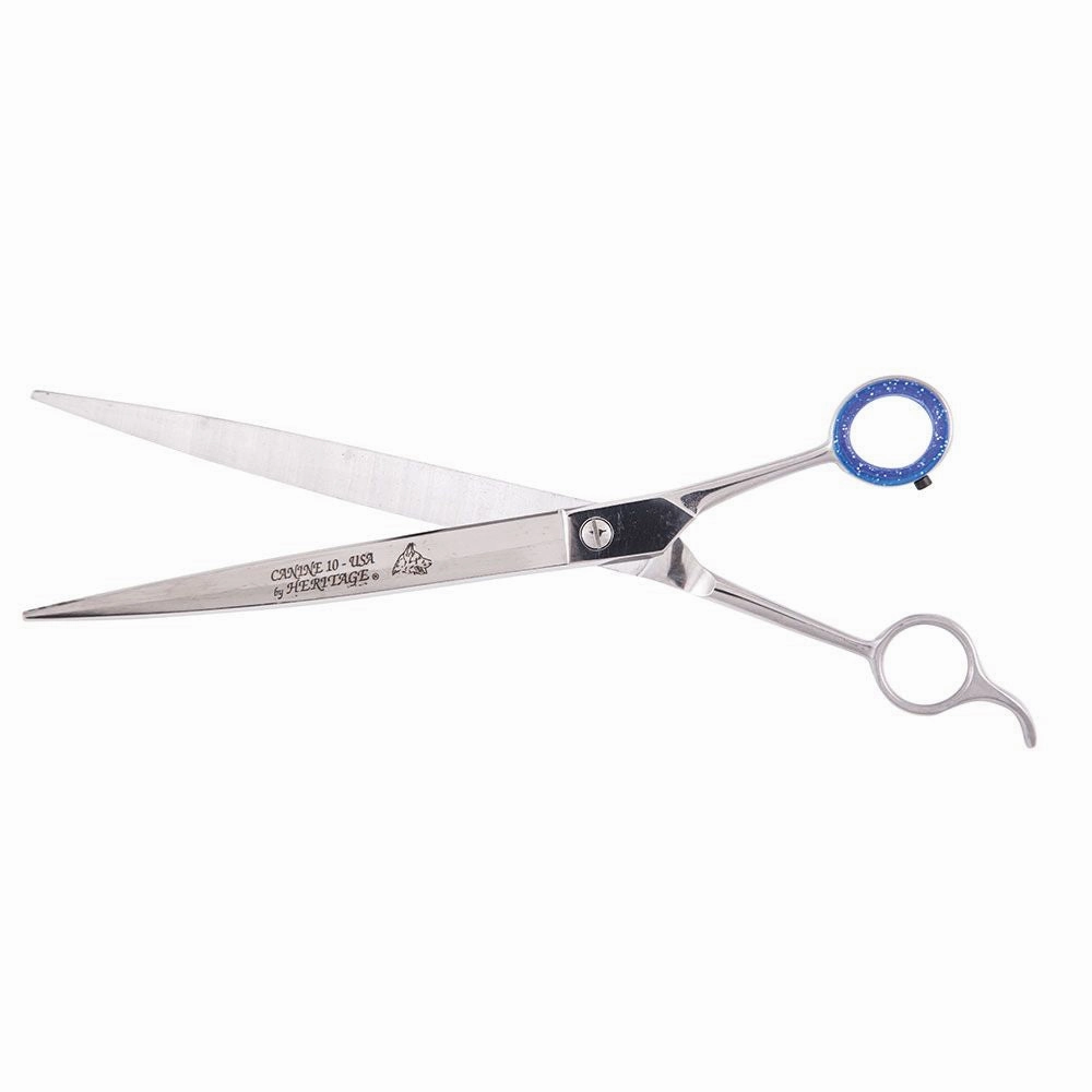 Heritage Cutlery K910-C 10'' Pet Grooming Scissor w/ Serrations / Curved Blades