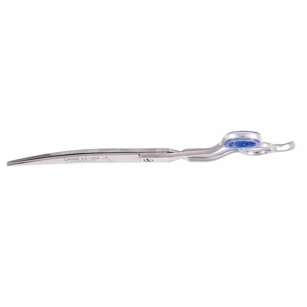 Heritage Cutlery K985-CO 8-1/2'' Pet Grooming Scissor w/ Serrations / Curved Blades / Offset Handles