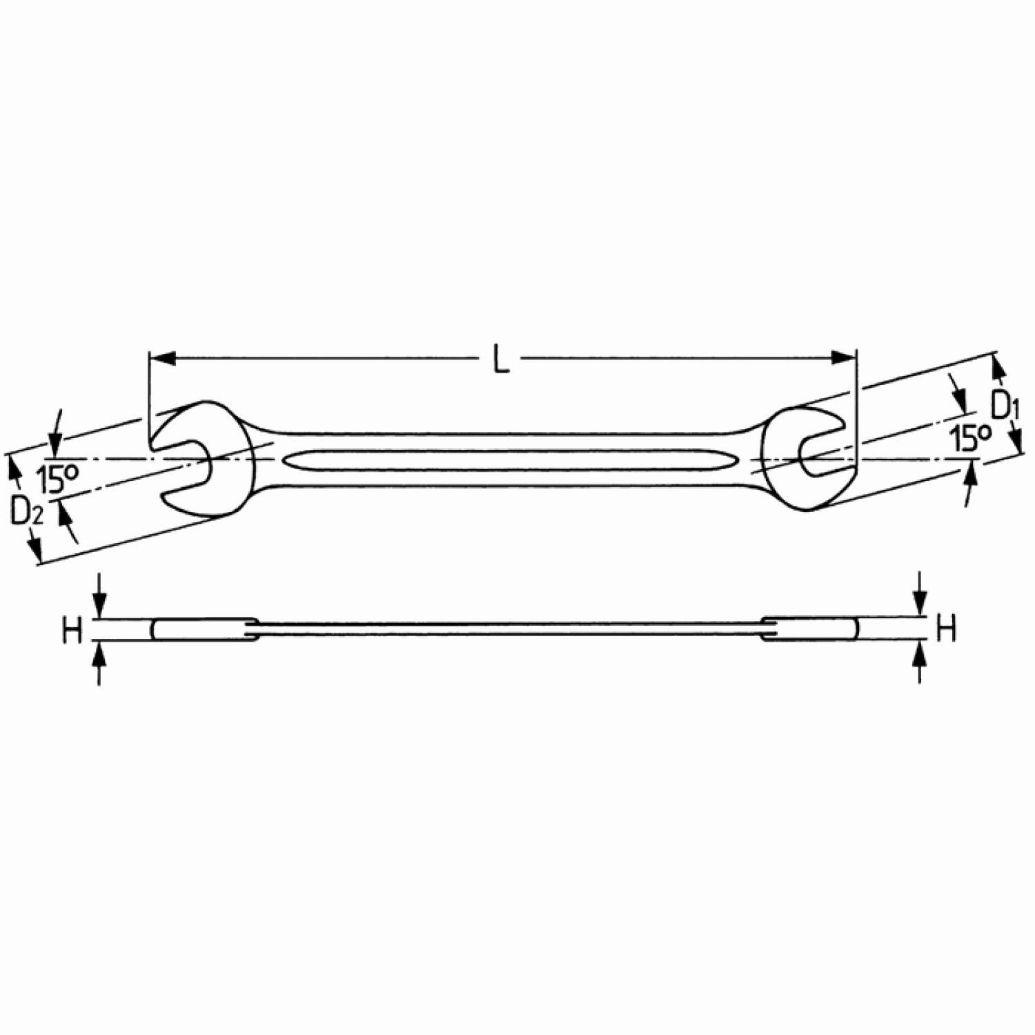 Heyco 00350141782 Double ended open jaw wrenches 14 x 17 mm
