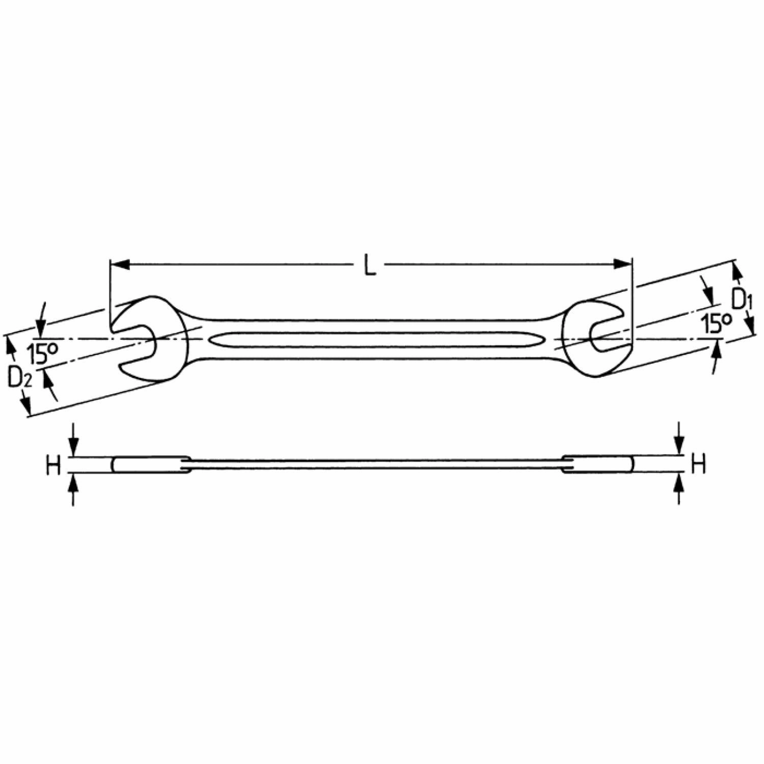 Heyco 00350212382 Double ended open jaw wrenches Drive 1/4 Inch  21 x 23 Inch