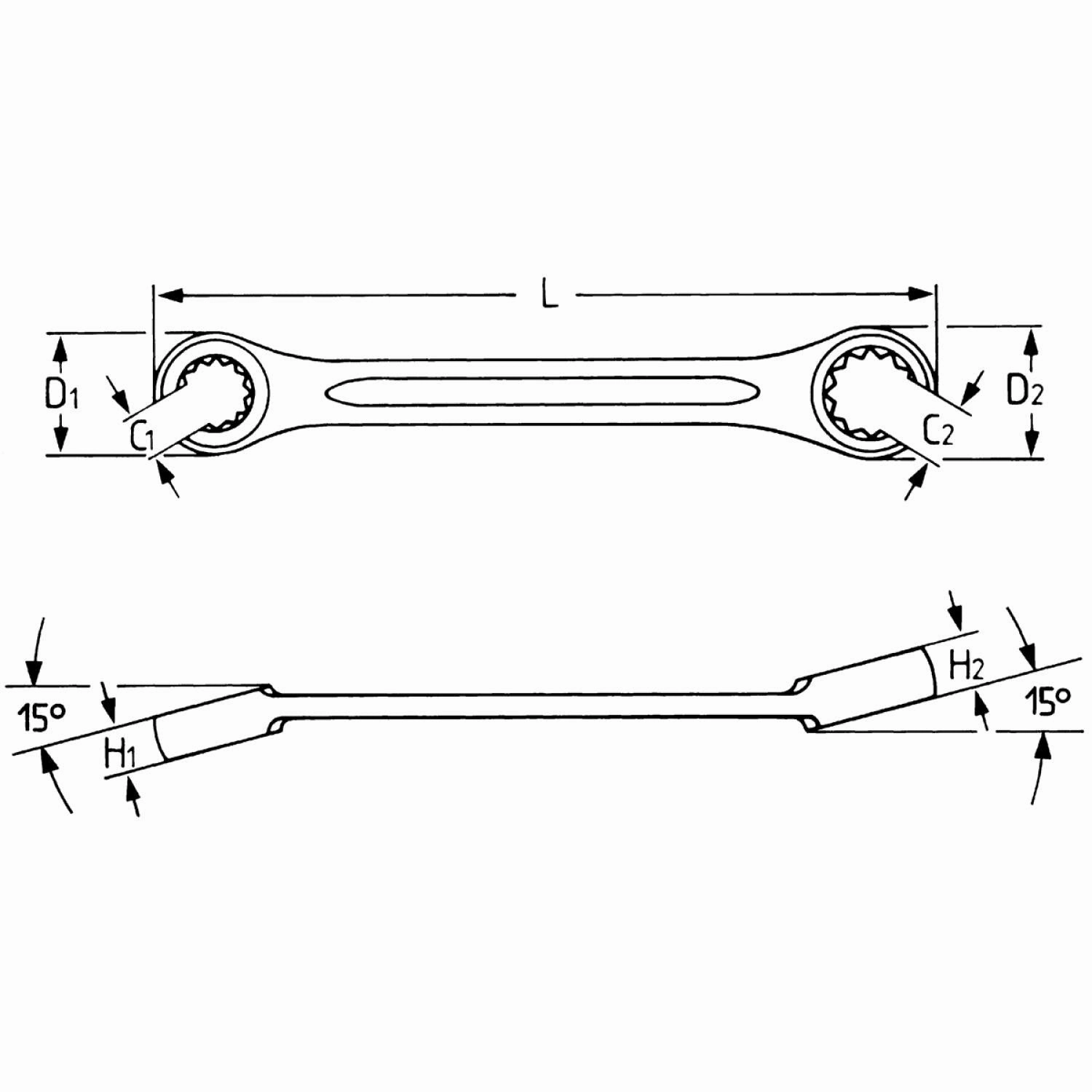 Heyco 00497141780 Flare Nut Ring Wrenches, 14 x 17 mm