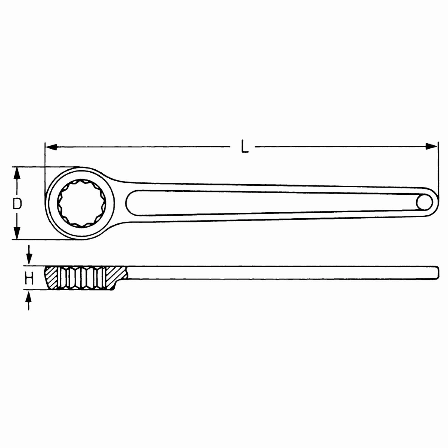 Heyco 00808003020 Single Ended Box Wrench, Metric - 30mm