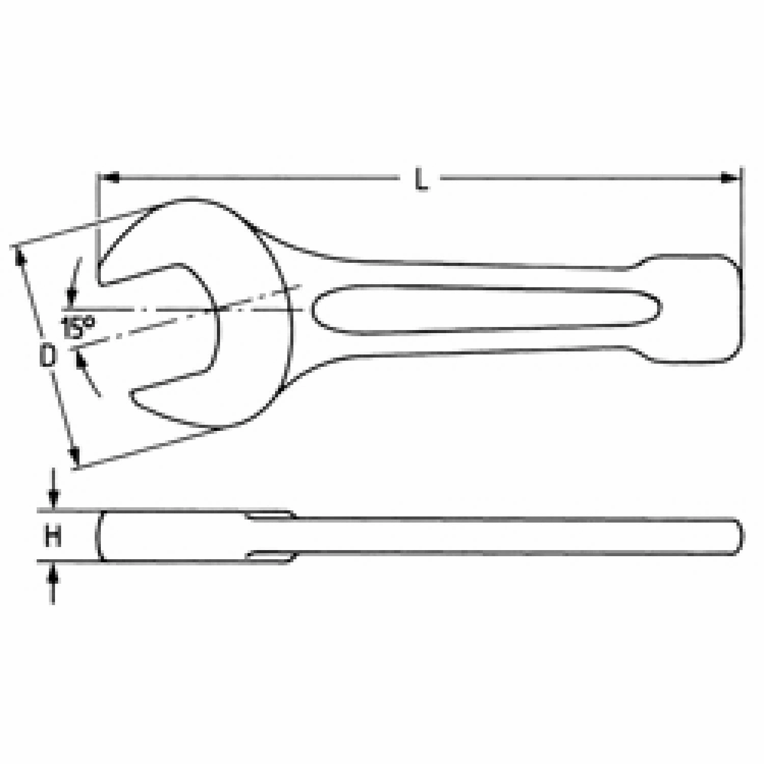 Heyco 00810634020 Slogging Open Jaw Wrenches, AF-Sizes Drive 1/2 Inch 1.3/16 Inch