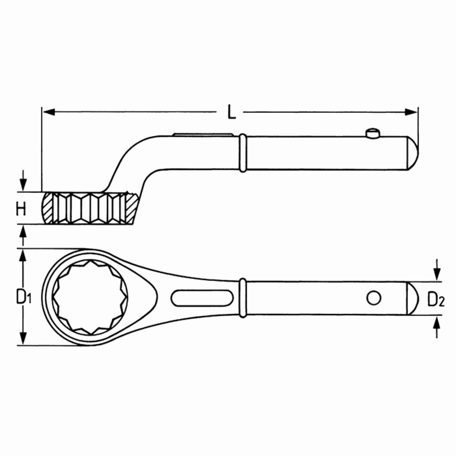 Heyco 00840009580 Single Ended Ring Wrenches, Length 410 mm