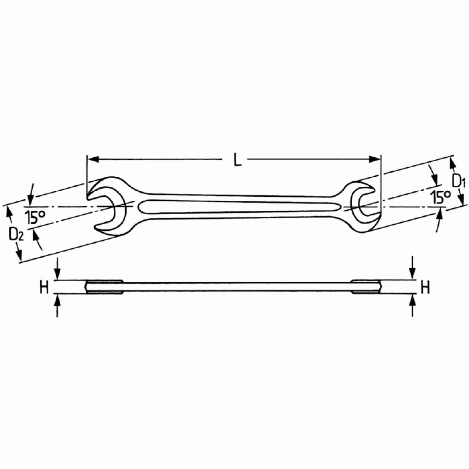 Heyco 00895131736 Double Ended Open Jaw Wrenches, Length-155mm