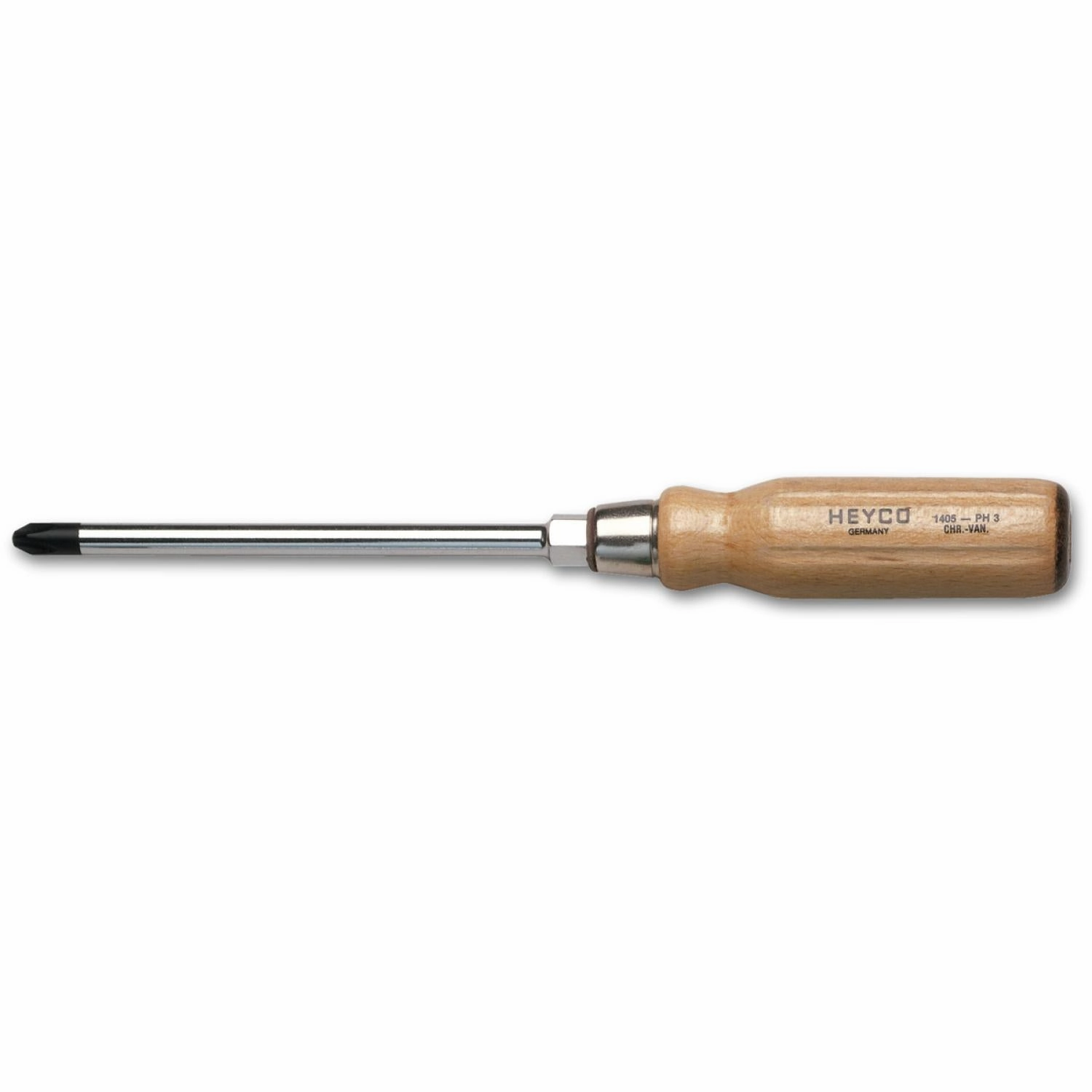 Heyco 01405003080 Phillips Screwdriver with Hardwood Handle, PH3