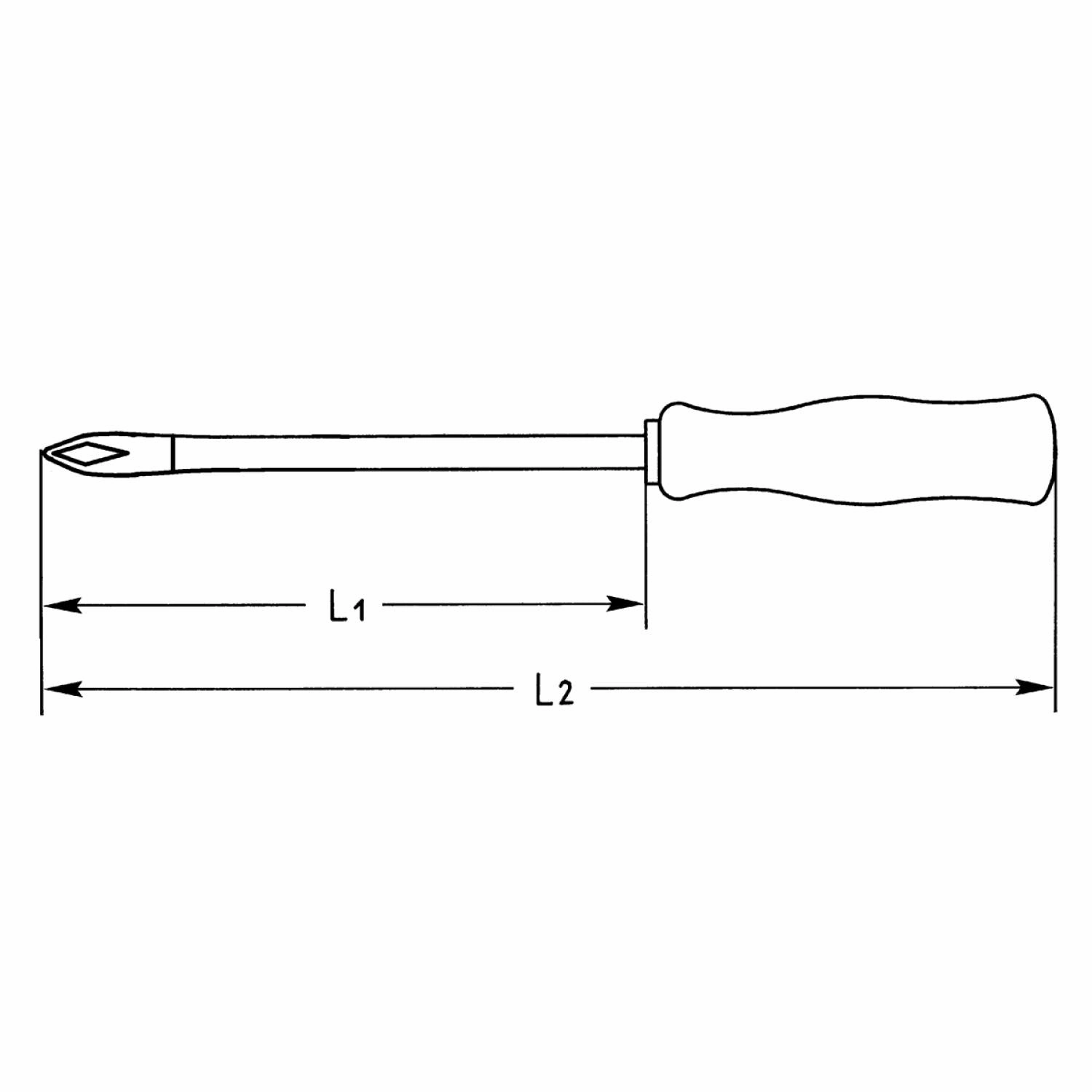 Heyco 01405003080 Phillips Screwdriver with Hardwood Handle, PH3