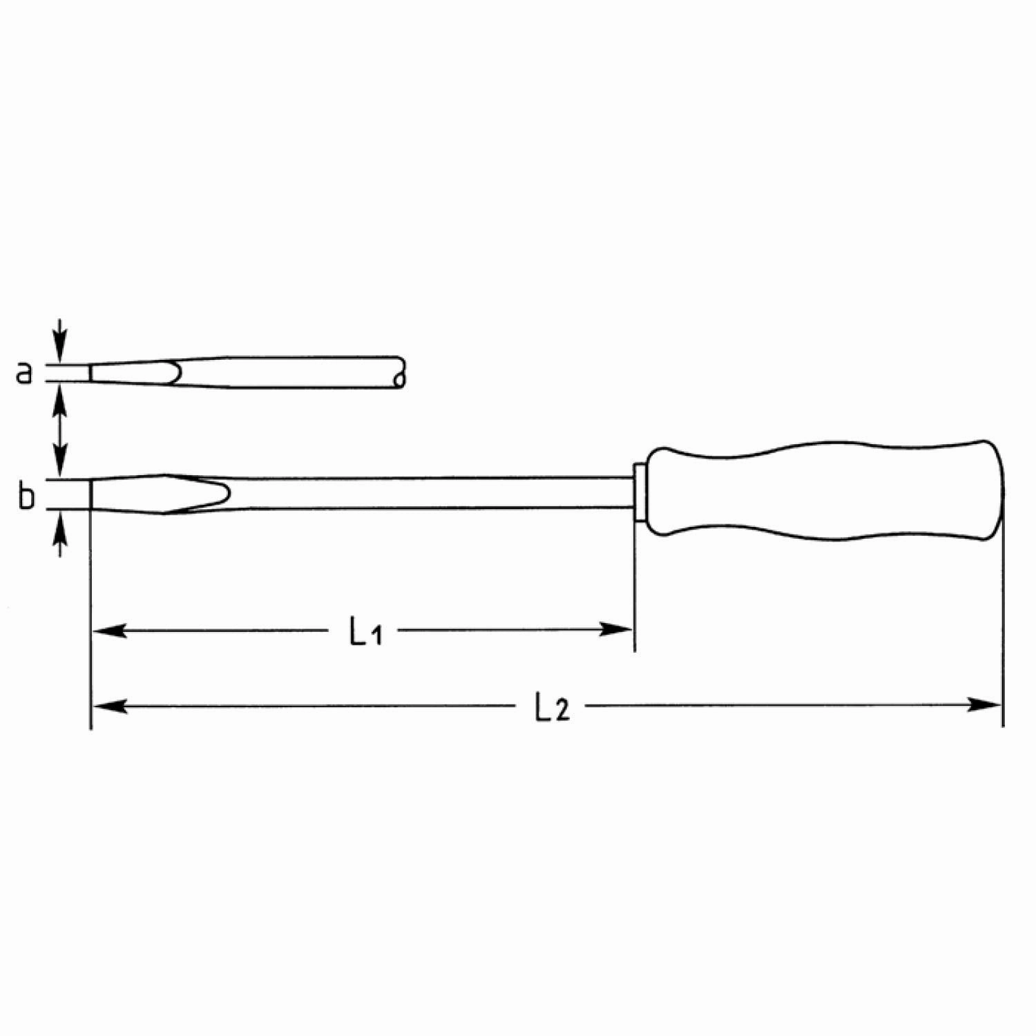 Heyco 01430030080 Slotted Engineers' Screwdriver with Acetate Handle, 14mm