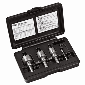 Klein Tools 31872 Carbide Hole Cutter Set Packed in Rust-Proof Molded Plastic Case, 4-Piece