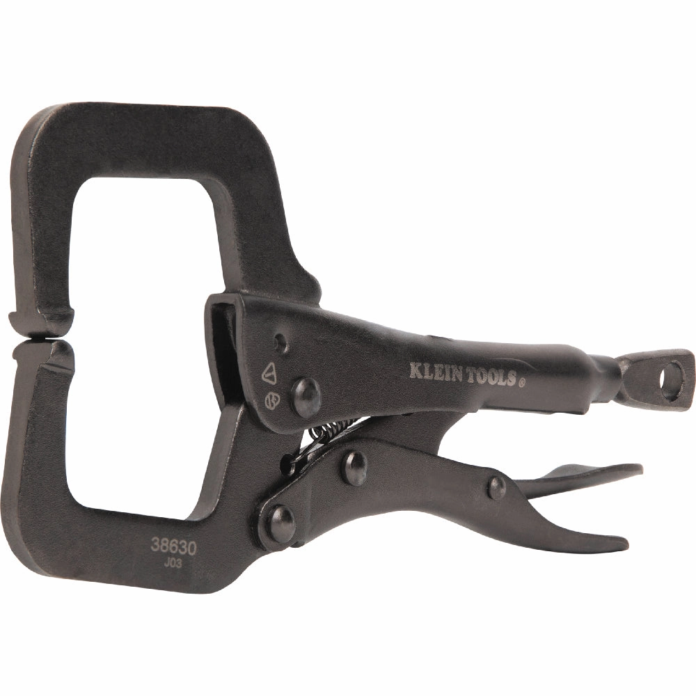 Klein Tools 38664 Locking Pliers Set, C-Clamp, Long Nose, Curved Jaw, 3 Pc.