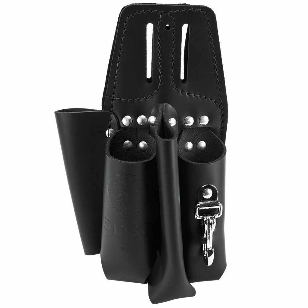 Klein Tools 5118C Black Leather Tool Pouch for Belts