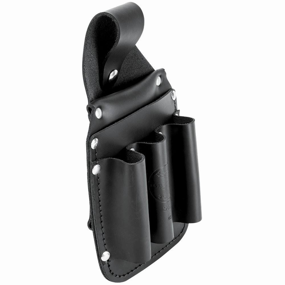 Klein Tools 5481 Leather Back Pocket Tool Pouch Made of Double Stitched and Riveted Leather, 6-Pockets