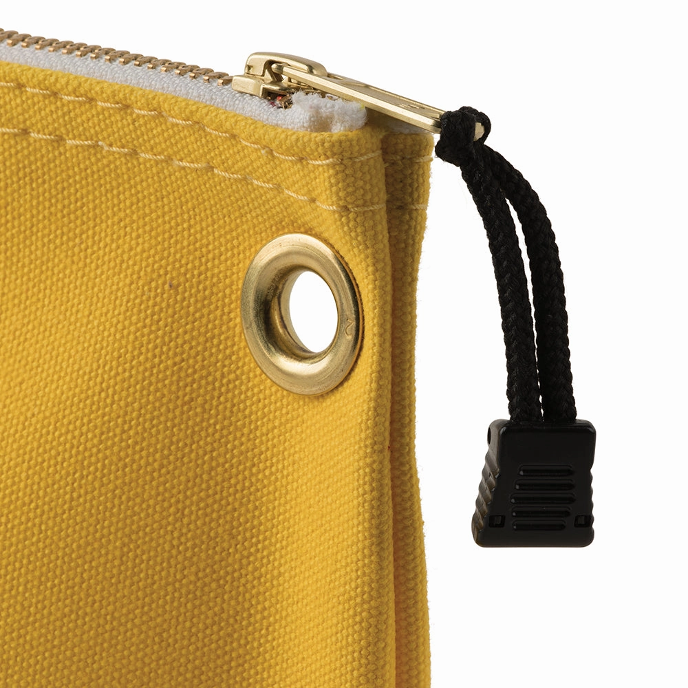 Klein Tools 5539YEL Canvas Zipper Pouch, 10-Inch Tool Bag Storage Organizer, Yellow